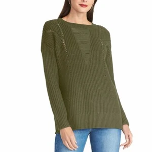 RACHEL ROY NEW Women's Textured Mixed Knit Crewneck Sweater Top TEDO - Picture 1 of 10