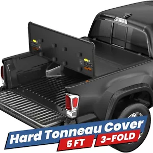 Tri-Fold 5FT Hard Truck Bed Tonneau Cover For 2005-2015 Toyota Tacoma Waterproof - Picture 1 of 13