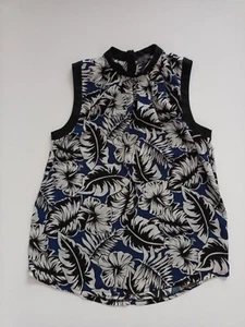 Sheike Ladies Sheer Floral Zip Front Top Size 8 EUC - Picture 1 of 5