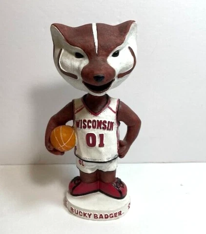 2002 McDonald's Wisconsin Badgers Mascot Bucky Basketball Bobblehead - No Box Cover