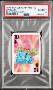 1999 BICYCLE POKEMON MINI PLAYING CARDS RED DECK IVYSAUR PSA 10 - Picture 1 of 2