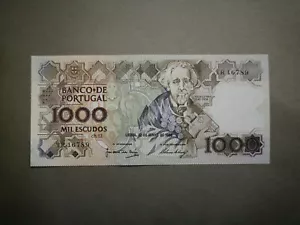 Portugal,old banknote 1000 Escudos, 1986 UNC - Picture 1 of 2