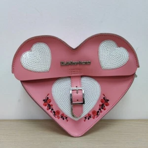Dr Martens Valentines Pink Sequin Leather Rare Bag Love Heart Crossbody Shoulder - Picture 1 of 11