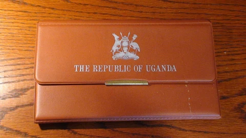 VERY RARE 1969 REPUBLIC OF UGANDA 6 COIN Silver PROOF SET OF COINS W DISPLAY/COA Cover