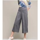 Elevenses Anthropologie Womens Grey Wool High Waisted Wide Leg Cropped Pants S 4