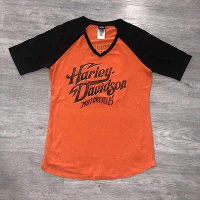 Harley Davidson Shirt Sz Large Lighthouse Six Bends Fort Myers, FL Womens Raglan - Image 1 of 4