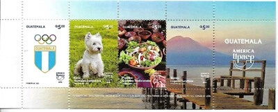 #6416 GUATEMALA 2020 UPAEP  OLYMPIC EMBLEMS,PETS,MEATS,MOUNTAIN S/SHEET YV BL 48 - Image 1 of 2