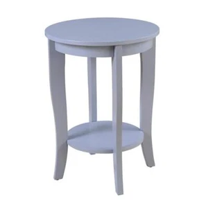 Convenience Concepts End+Side Tables 24"X17.75" Round Cottage Wood Coastal Gray - Picture 1 of 4