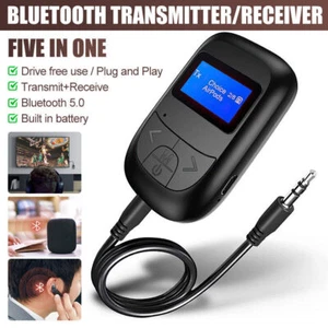 2in1 Bluetooth 5.0 Transmitter Adapter Audio Receiver for TV Speaker Headphone - Picture 1 of 17