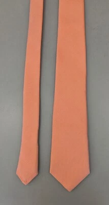 Chelsea by Robert Talbott Necktie Hand Sewn Finest Silk Orange and White Weave - Image 1 of 4