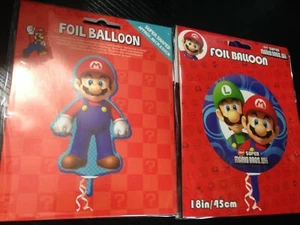 x 2 Super Mario + Luigi Partyballons Mario Bros Nintendo Riesenfolie Helium - Bild 1 von 2