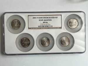 2007-P Satin Uncirculated State Quarters Set NGC MS66 - Picture 1 of 2