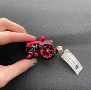 Department 56 Mini 2 in rot Weihnachten Traktor mundgeblasen Glas bemalt Ornament - Bild 1 von 1