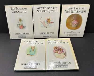 5 Books | Beatrix Potter "Tiny" Books HC w/dust jacket | Tailor, Tom Kitten ++ - Image 1 of 4