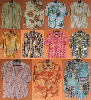 Lote de 11 camisas abstractas para mujer con patrón loco vintage al por mayor de vestidos elegantes Foto 1 de 4