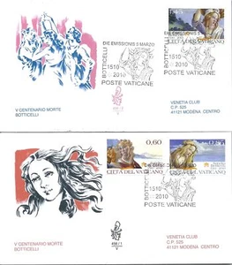 2010 FDC VENETIA 456 VATICANO BOTTICELLI DUE BUSTE MF16549 - Imagen 1 de 1