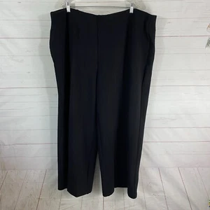 Lane Bryant Womens Pull On Wide Leg High Rise Pants Plus Sz 26 Black Stretch New - Picture 1 of 11