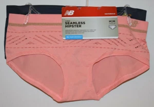 NEW BALANCE Performance Seamless Hipster Panty, 2-Pack, Peach/Charcoal, Size M - Picture 1 of 3