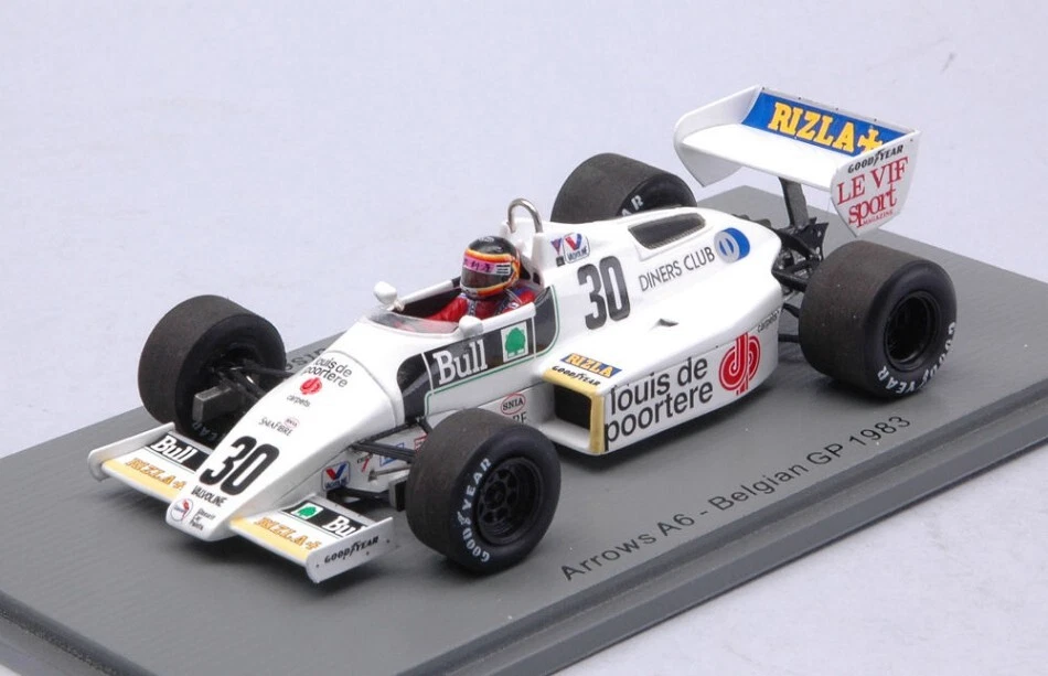 1 43 SPARK Arrows F1 A6 #30 Belgium Gp 1983 T.Boutsen White S5786