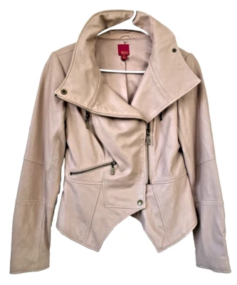 G.I.L.I. Chaqueta Moto Cremallera Cuero Rosa Rubor Got It Love It Talla 4 Foto 1 de 4