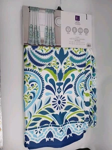 Lush Decor 2 Panels Clara Light Filtering WP PR Blue/ Green 52" X 95" - Picture 1 of 15