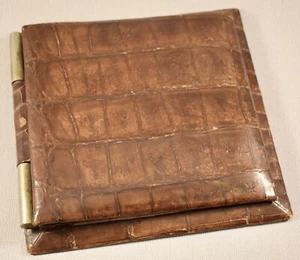 VINTAGE LEATHER DESK NOTEPAD DOCUMENT LETTER HOLDER c1960 - Picture 1 of 7