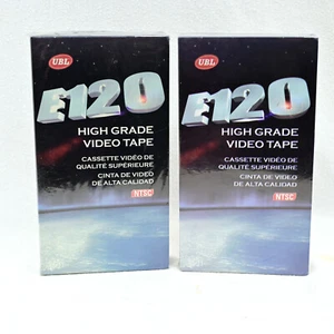 2x UBL E-120 NTSC Blank VHS Tape - BRAND NEW & Sealed Video Cassette 2hr 120min - Picture 1 of 3