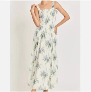 LoveShackFancy Bello Floral Maxi Dress Smocked Bodice XS ($395) - Picture 1 of 10
