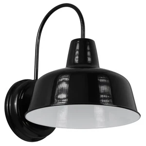 Mason Indoor/Outdoor Wall Light in Satin Black, 10-Inch - Picture 1 of 12