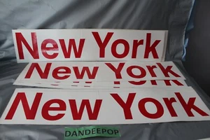 8 Red New York Red Lettering Vintage Decal Stickers 27" x 6" Classic Collectible - Picture 1 of 4