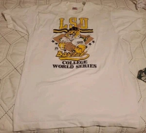 AMAZING VINTAGE 90ER LSU TIGERS COLLEGE WORLD SERIE PUFF DRUCK SHIRT HERREN LARGE - Bild 1 von 9