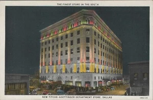 c1920s Titche Goettinger Department Store night Dallas Texas postcard A595 - Picture 1 of 2