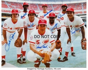BIG RED MACHINE - JOHNNY BENCH & PETE ROSE & TONY PEREZ Signed 8x10 RP Photo #2 - Picture 1 of 1
