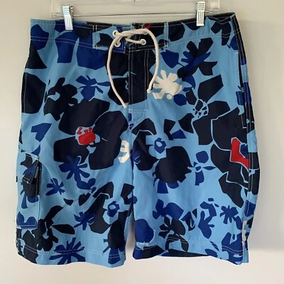 Bañador American Eagle para hombre talla 33 pantalones cortos de carga azul hawaiano Foto 1 de 4