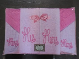 Vintage Royal Treasure His and Hers Towel Set NIP Pink Bath Towel Set - Picture 1 of 6