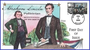 USA1 #4382 U/A COLLINS HAND PAINTED FDC   Abraham Lincoln - Politician - Picture 1 of 1