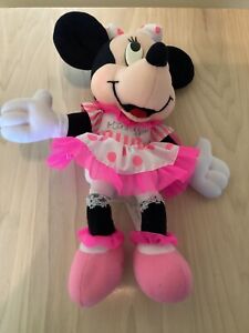 Walt Disney World Minnie Mouse Pink Dress 14 Inch Plush Doll Toy Vintage 1999