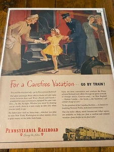 Vintage 1948 Pennsylvania Railroad For A Carefree Vacation Mother/Daughter ad - Picture 1 of 1
