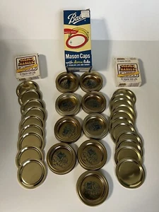 Vntg NOS Ball Mason Jar Caps w/Dome Lids & Golden Harvest Regular Size Lids NOS - Picture 1 of 12