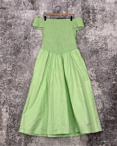 New Free People Dress XL Womens Cici Smocked Midi Mint Green - Picture 1 of 8