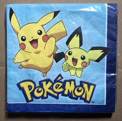 Pokemon Party Supplies Core  Lunch Napkins (16) - Image 1 of 2