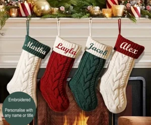 Medias de Navidad Personalizadas Bordadas Familiares, Decoración de Navidad - Imagen 1 de 4
