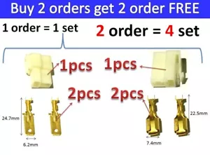 1 set 2 PIN CONNETTORE FILO SPINA ELETTRICA auto camion moto volt elettronico - Foto 1 di 2