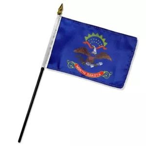North Dakota 4x6in Stick Flags - Perfect for Outdoor Decor & Parades - Picture 1 of 4