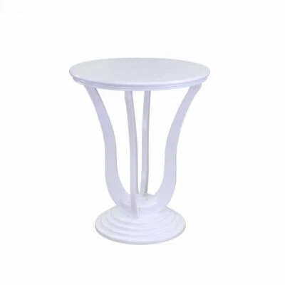 Homecraft Furniture End Table White Chic Wood Round Top Pedestal Design Cottage - Image 1 of 4