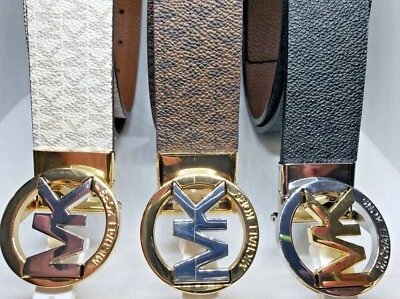 Cinturón Michael Kors Mujer CUERO Firma Logo Reversible MK 551342 Dorado Foto 1 de 4