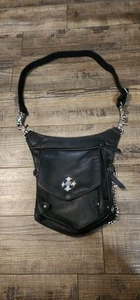 Harley Davidson Damen Oberschenkeltasche Peace Keeper Schwarz Leder Neu Ohne Etikett Box27 - Bild 1 von 11
