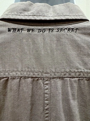Mishka MNSKA Gray Long Sleeve Shirt Medium Embroidered What We Do Is Secret HTF - Image 1 of 4