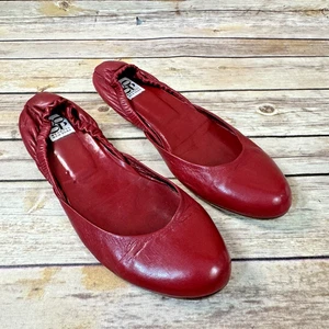 CO-OP Barneys New York Damen Rot Leder Ballerinas 38 Italienisch Klassisch - Bild 1 von 8