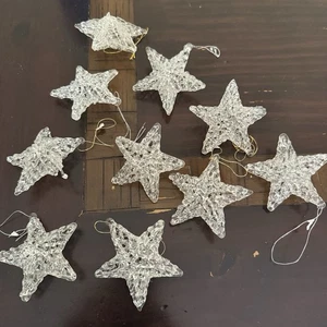 Silvestri Vintage Set di 10 Ornamenti Stella Soffiati a Mano Vetro Filato Delicato - Foto 1 di 6